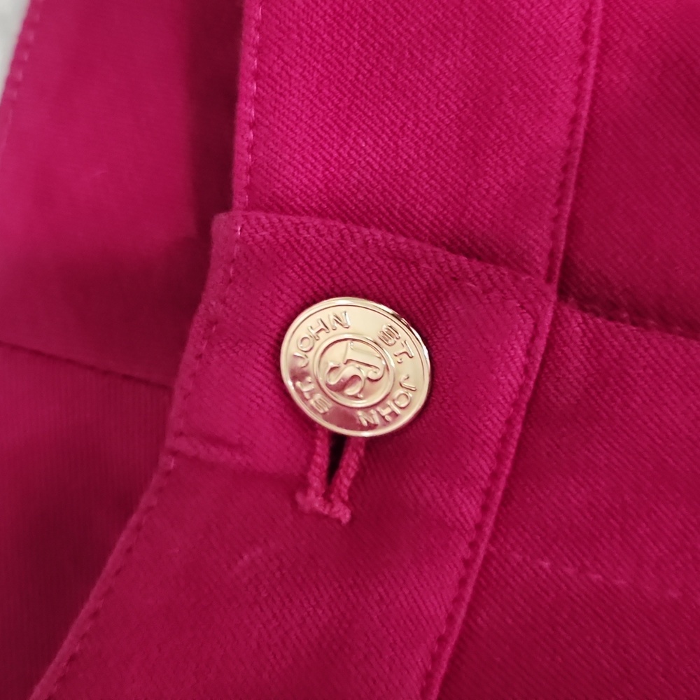 St. John Yellow Label Red Heavyweight Twill Pant Size 12 - Picture 2 of 9